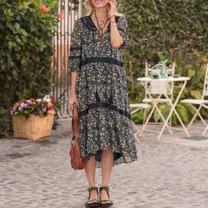 nwt  SUNDANCE CATALOG Isadora Blooms Patterned Dress M